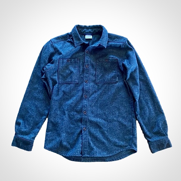 Columbia Other - Columbia Sportswear Gray Wool Knit Button-up Shirt Top Mens Small